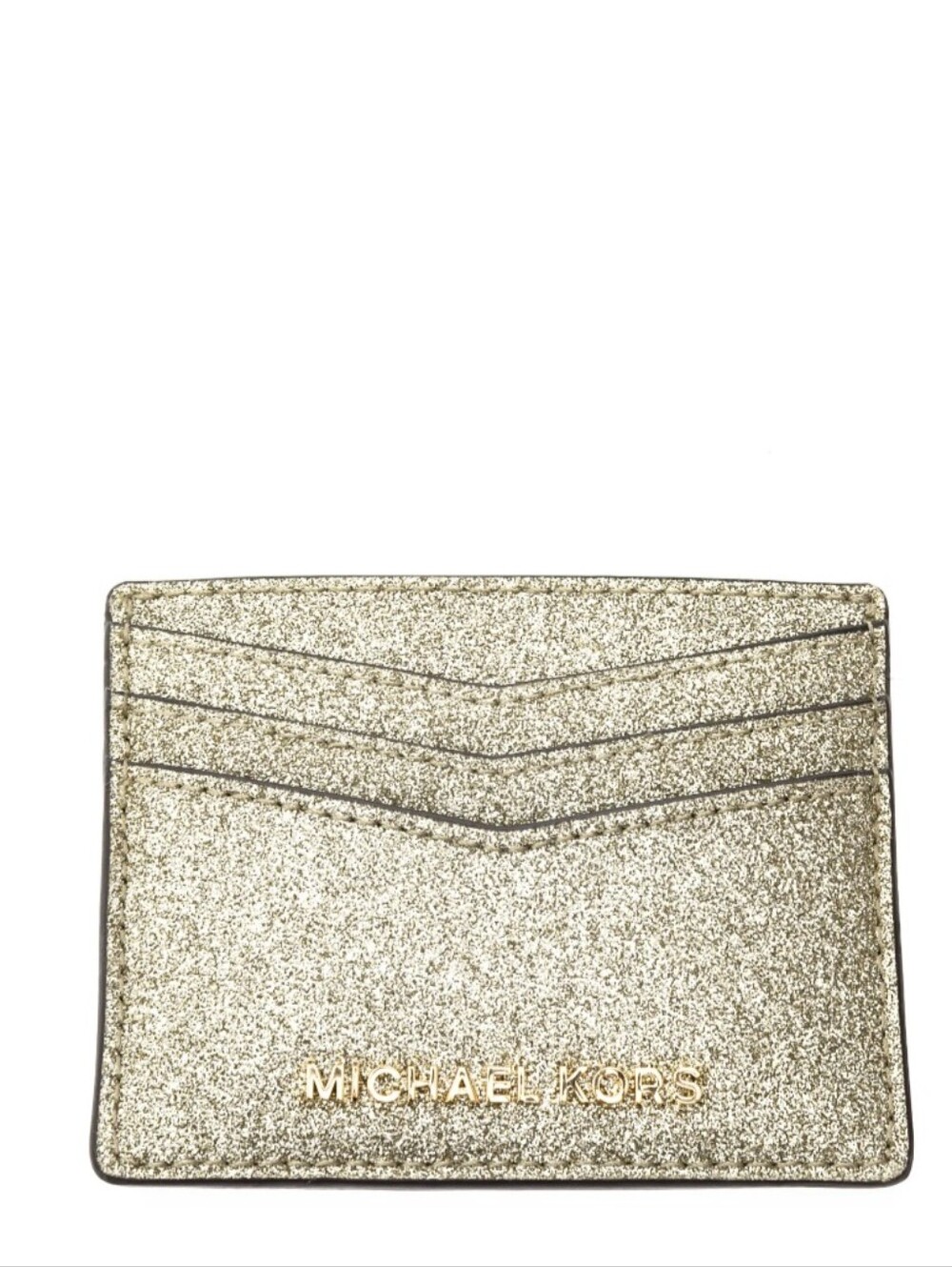 Michael Kors Gold Glitter Mini Card Holder